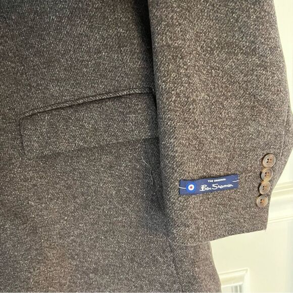 Men’s Ben Sherman Single Breasted Wool Overcoat in Brown, 50R, NWT - Picture 2 of 8